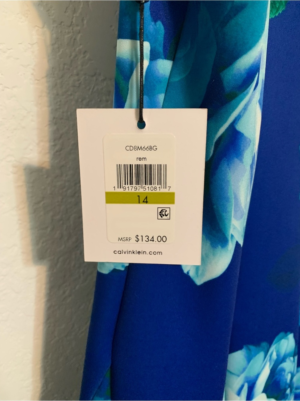 Calvin Klein Blue Floral Sleeveless A-Line Dress - Picture 4 of 9
